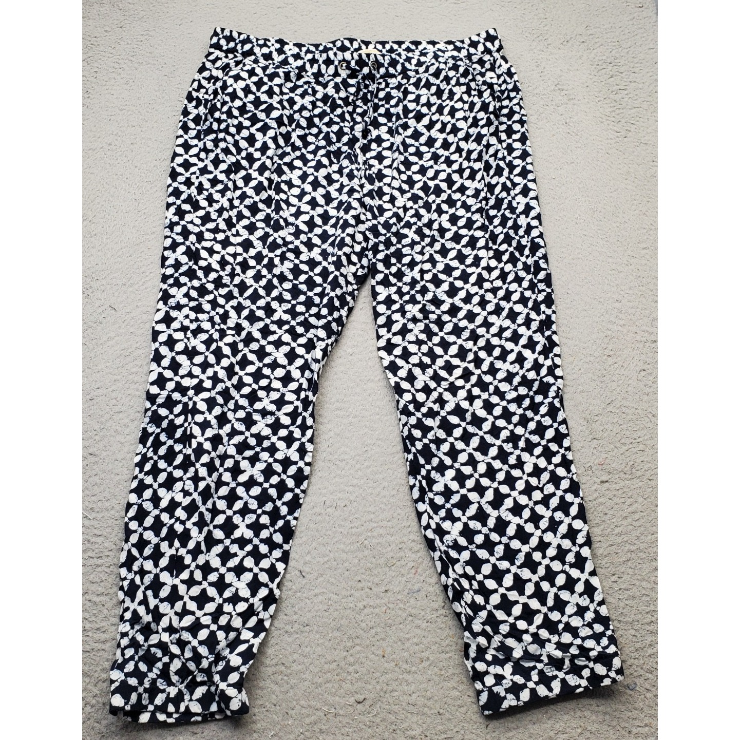 Michael Kors Pajama Pants Women Xl Multicolor Geometric Elastic Drawstring Waist